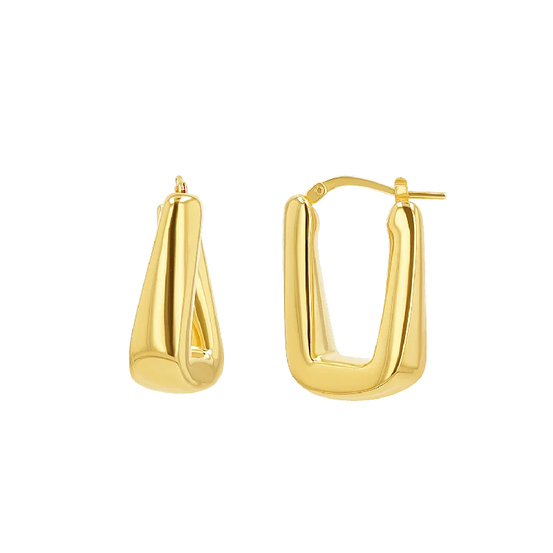 Affordable Luxury Jewelry For Every Occasion Rectangular Puff Link Hoops