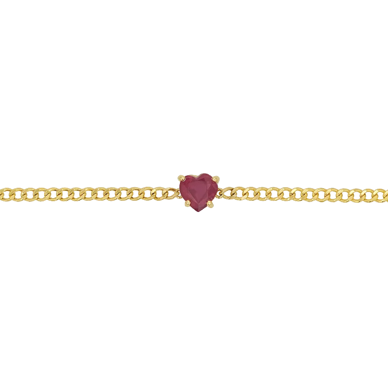 Huge Savings On Timeless Jewelry Collections Ruby Heart Cuban Link Bracelet