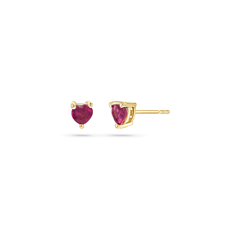 Discounted Jewelry For A Glamorous Look Ruby Heart Stud Earrings