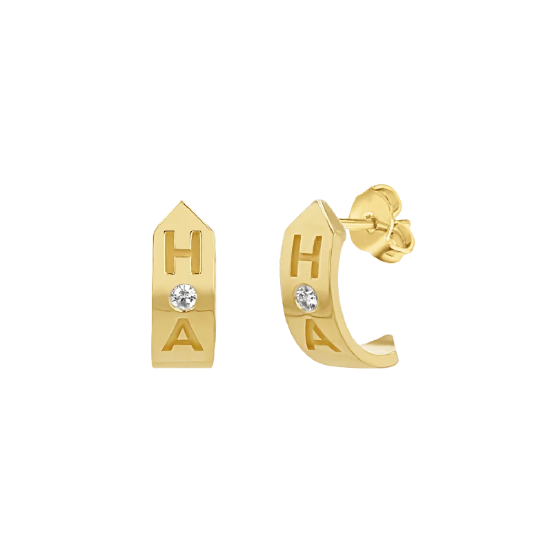 Don't Miss Our Biggest Jewelry Sale Of The Season Shield Letter Huggie Hoops
