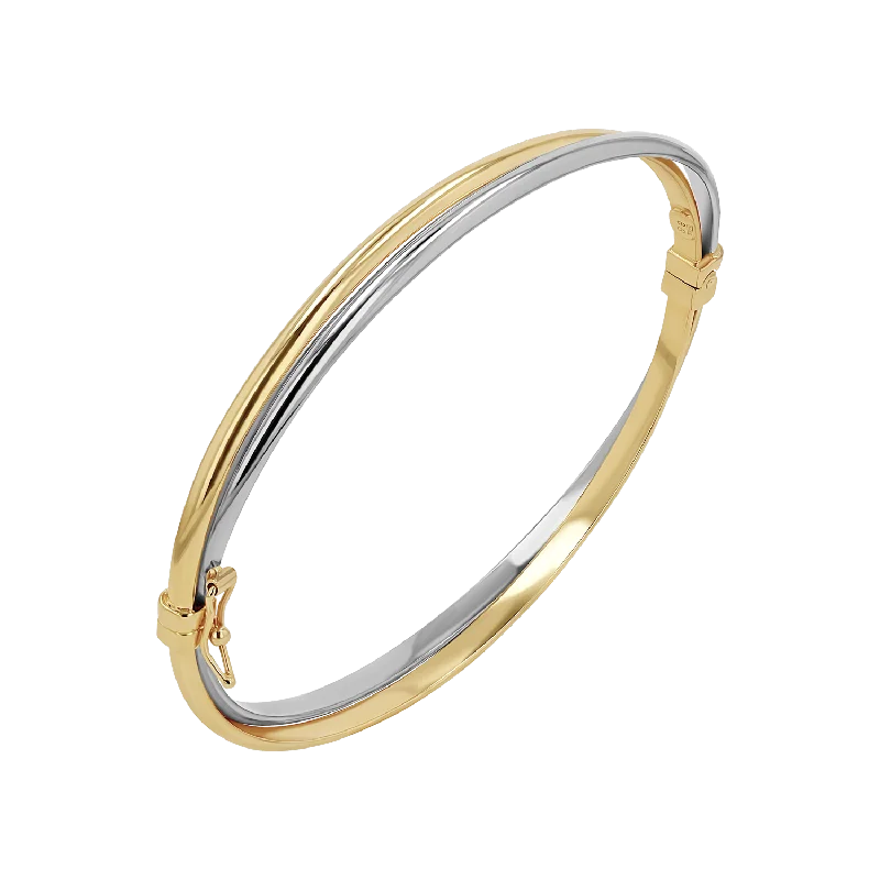Exclusive Online Discounts On Stylish Jewelry Two Tone Hinged Bangle (6mm)