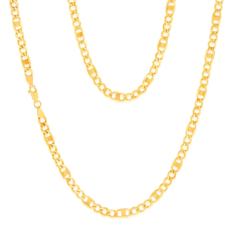 Elegant Jewelry, Exclusive Prices – Shop Now 9ct  Silverfilled Figaro 120Gauge Chain 55cm