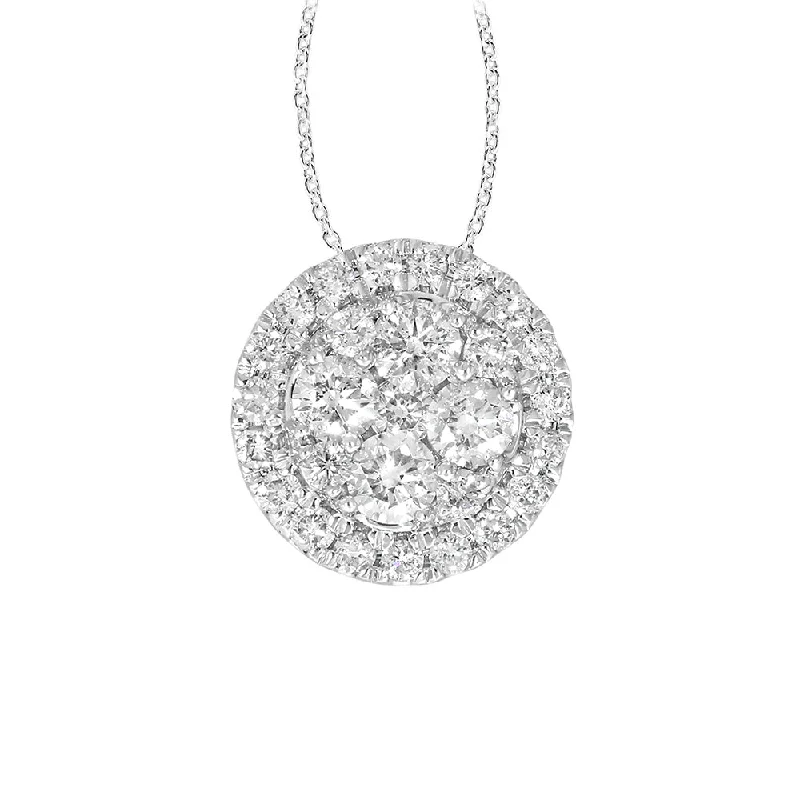 Luxury Jewelry Clearance – Shop Premium Styles Now 9ct White Gold 1/2 Carat Diamond Cluster Pendant on 45cm Chain