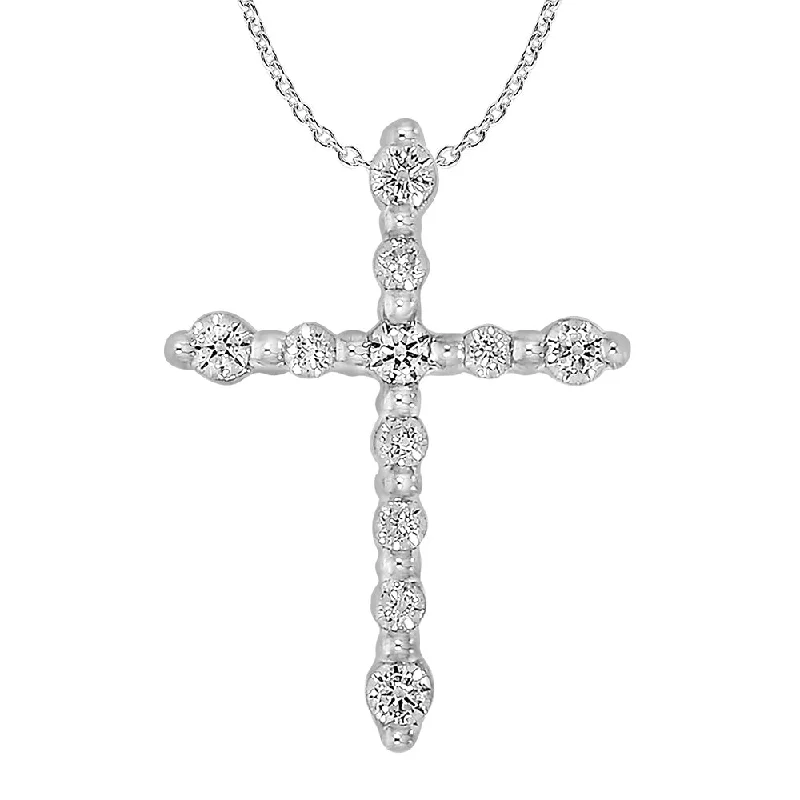 Unique Jewelry For Less – Shop The Sale Now 9ct White Gold Diamond Cross Pendant with 11 Brilliant Cut Diamonds