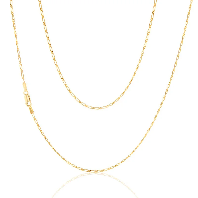 Huge Markdowns On Premium Jewelry Styles 9ct Yellow Gold 40 Gauge 1:1 Figaro 46cm Chain