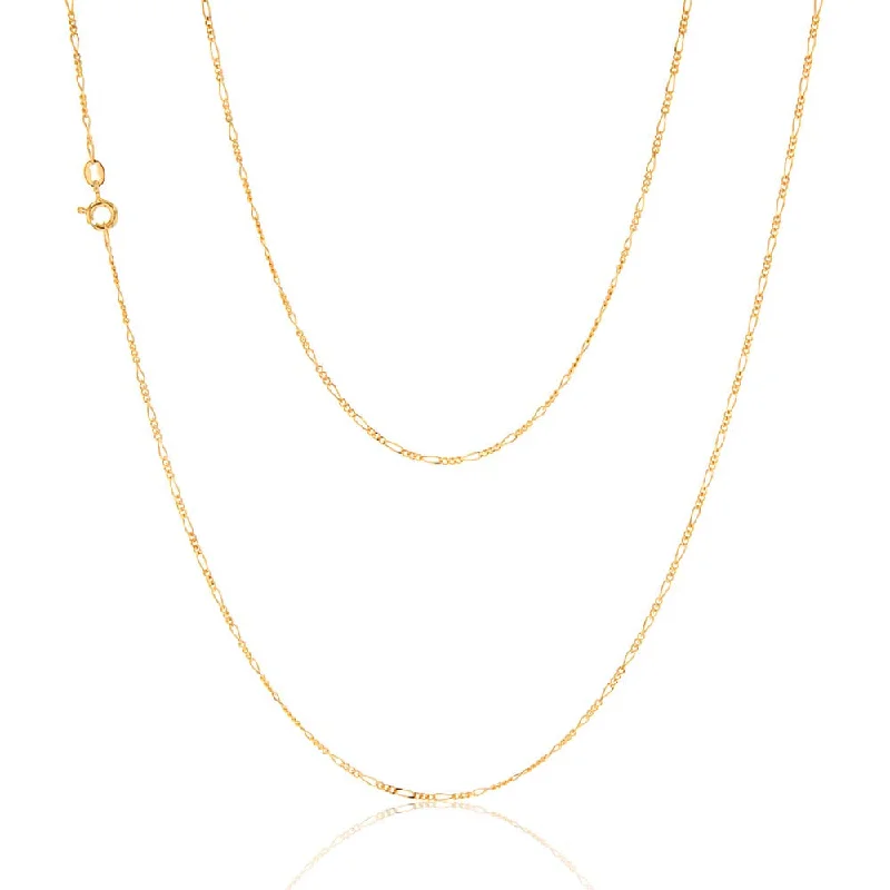 Shop Dazzling Jewelry At The Best Prices 9ct Yellow Gold 40 Gauge 1:3 Figaro 56cm Chain