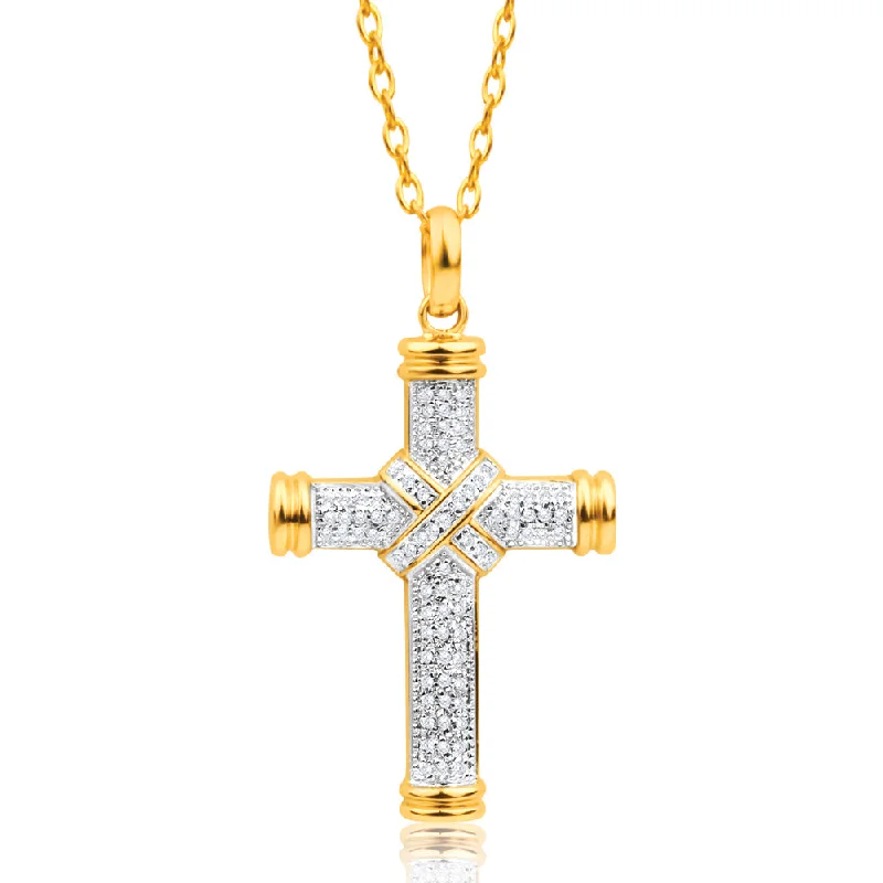 Unmissable Jewelry Clearance – Final Reductions 9ct Yellow Gold Exquisite Diamond Pendant