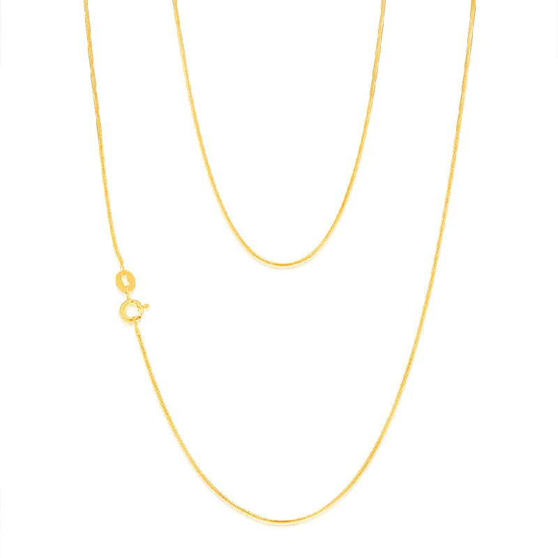 Bestselling Jewelry At Special Promotional Rates 9ct Yellow Gold Fancy 25 Gauge 45cm Snake Chain