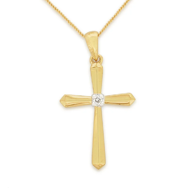 Jewelry Deals That Sparkle – Shop Today 9ct Yellow Gold Religious Diamond Pendant