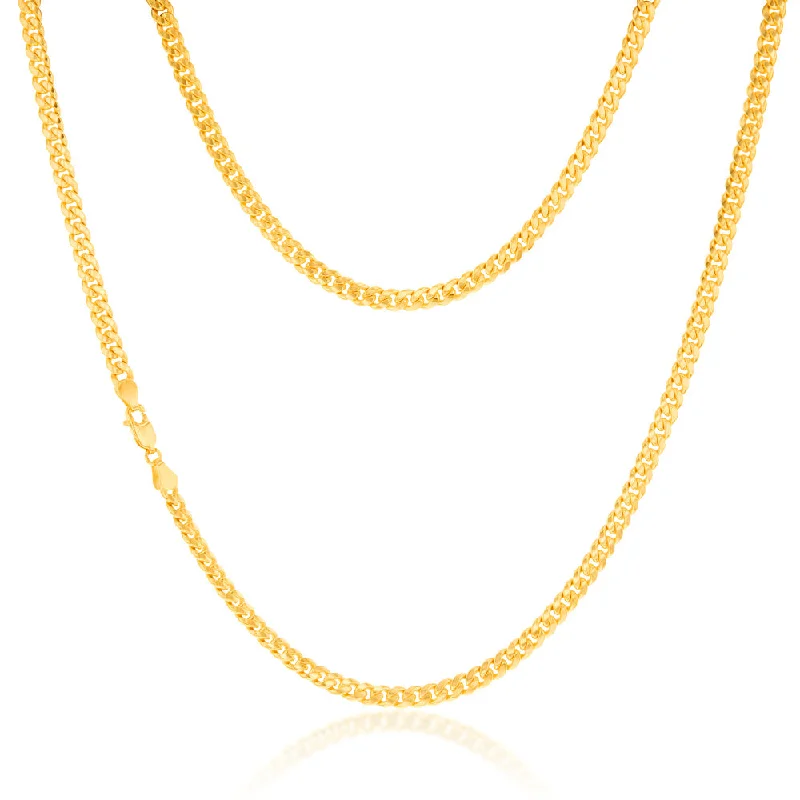 Flash Sale On Exquisite Jewelry – Don't Miss Out 9ct Yellow Gold Silverfilled 120 Gauge Curb 55cm Chain