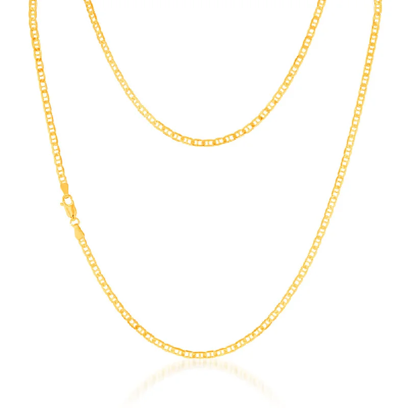 Chic, Trendy, And Affordable Jewelry Sale 9ct Yellow Gold Silverfilled 80 Gauge Anchor 55cm Chain