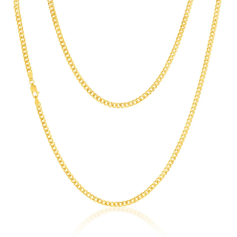 Flash Sale On Stunning Jewelry – Don't Miss Out 9ct Yellow Gold Silverfilled Curb 100 Gauge 55cm Chain