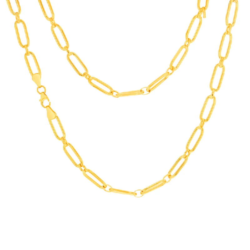 Dainty Floral Jewelry For Feminine Elegance 9ct Yellow Gold Silverfilled Fancy Elongated Link Belcher 45cm Chain