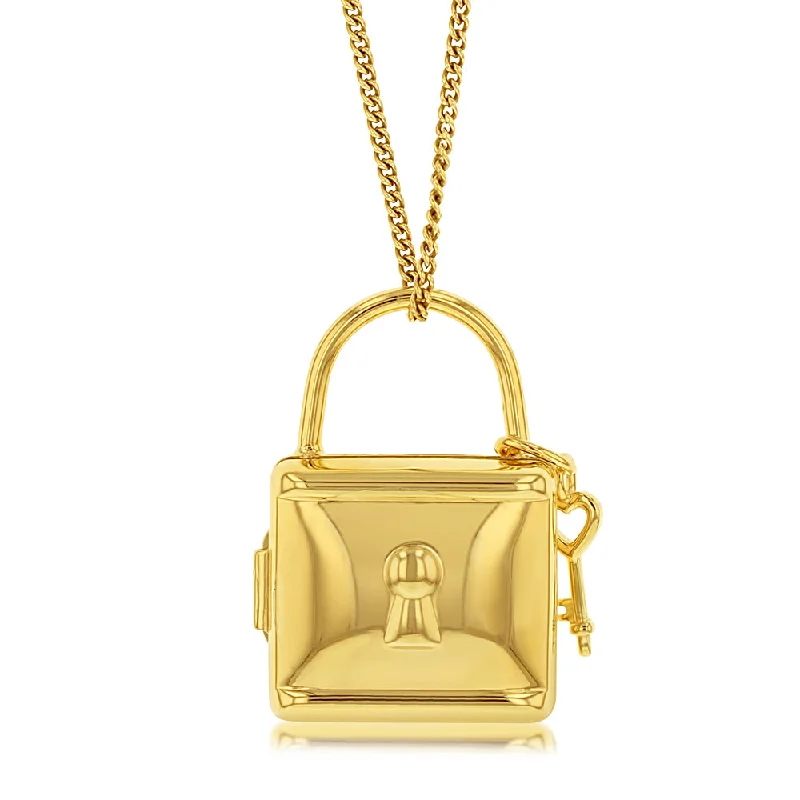 Limited-Stock Jewelry Sale – Once It's Gone, It's Gone 9ct Yellow Gold Silverfilled Lock And Key Locket