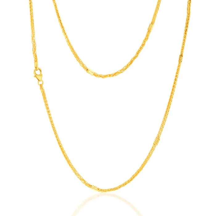 Exclusive Jewelry Offers – Sparkle For Less 9ct Yellow Gold Silverfilled Wheat 45cm Chain