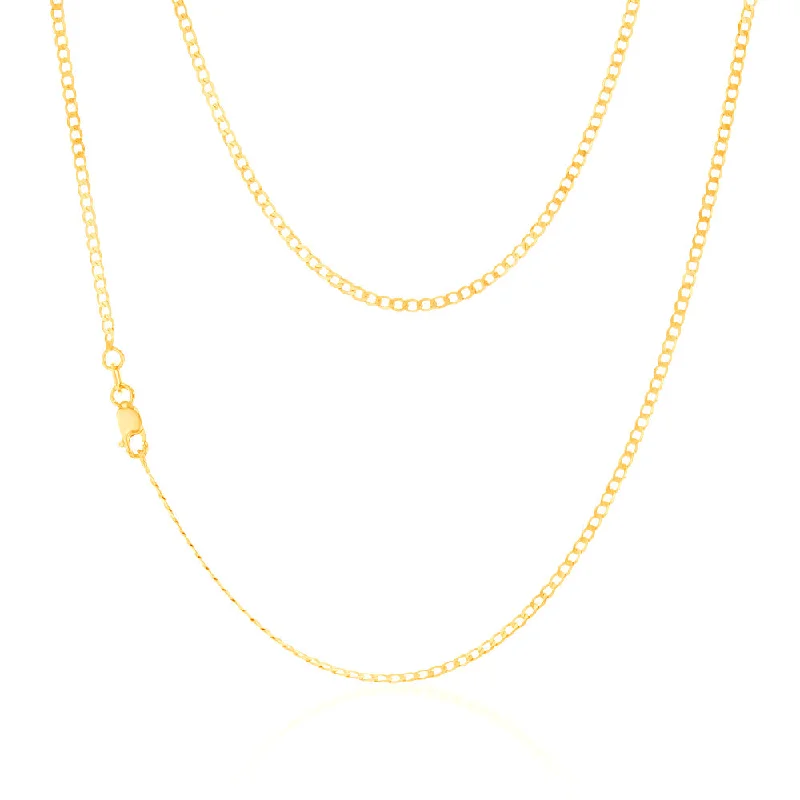 Flash Jewelry Sale – Get Stunning Pieces At Low Prices 9ct Yellow Gold Superflat Light 50 Gauge Curb 40cm Chain