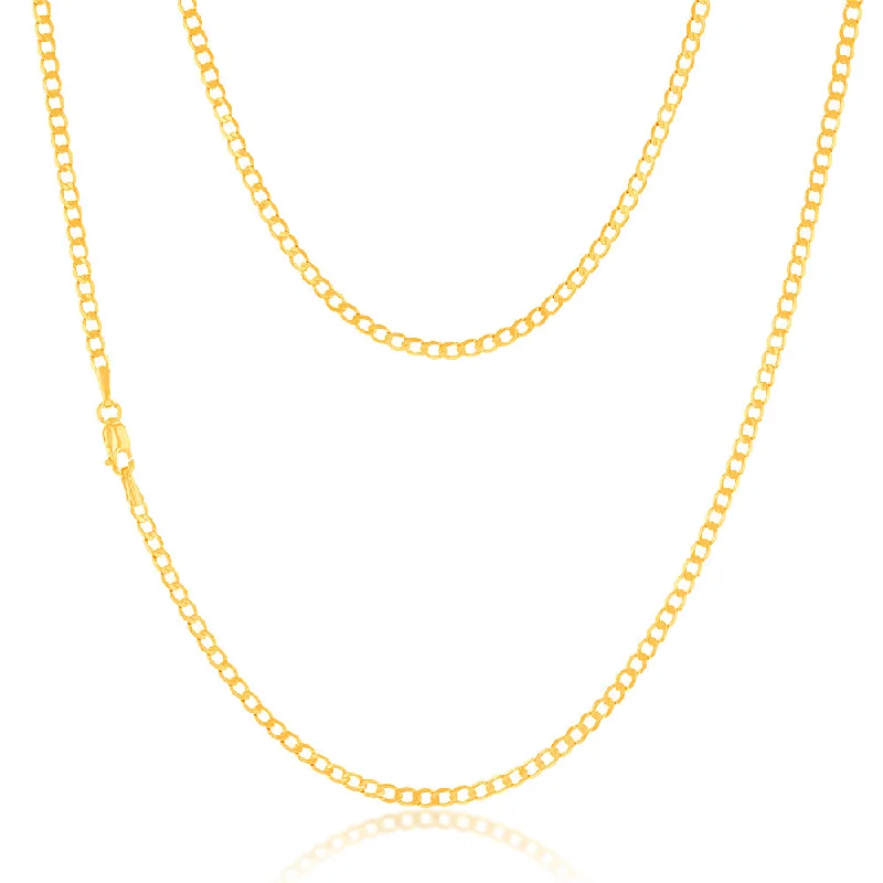 Celebrate With Sparkle – Jewelry Sale Now Live 9ct Yellow Gold Superflat Light Curb 65 Gauge 50cm Chain