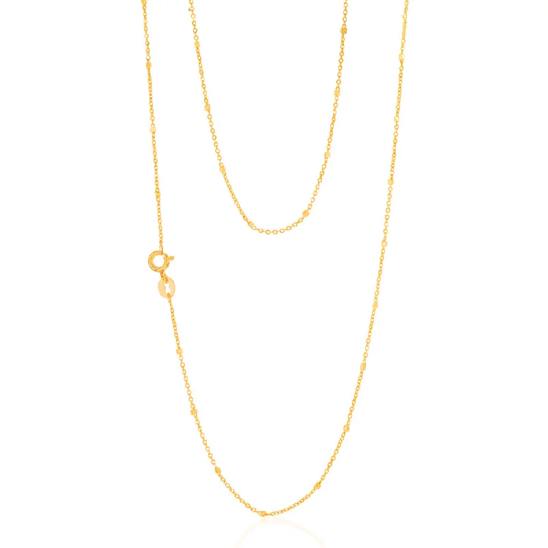 Handcrafted Beauty At Affordable Prices 9ct Yellow Gold Tight Cable Square Ball 45cm Chain
