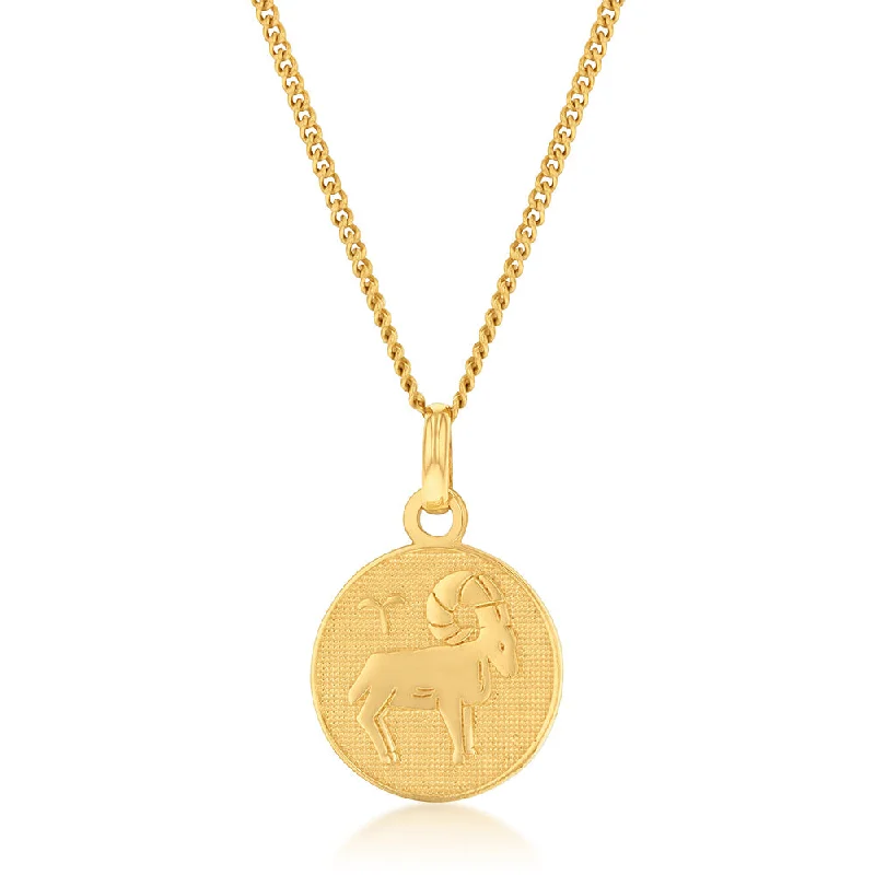 Shop Stylish Jewelry Now And Save Big 9ct Yellow Gold Zodiac Aries Pendant