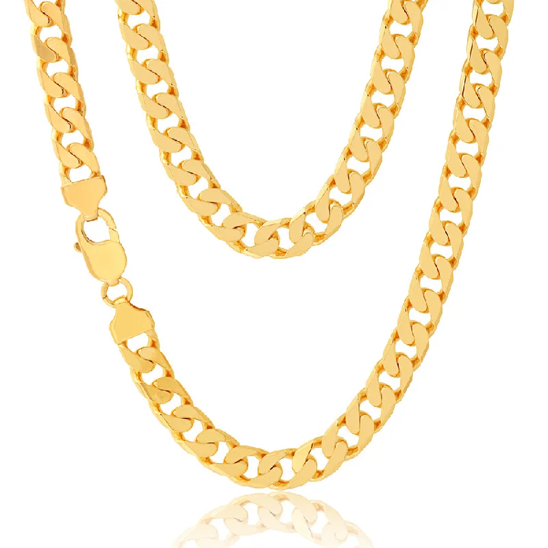Elevate Your Outfit With Discounted Statement Jewelry 9ct Yellow Solid Gold 300 Gauge 60cm Curb Chain