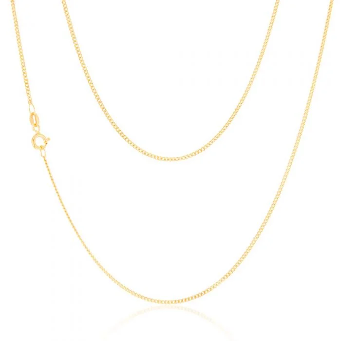 Grab Stylish Jewelry Before The Sale Ends 9ct Yellow Solid Gold 40 Gauge Curb 41cm Chain