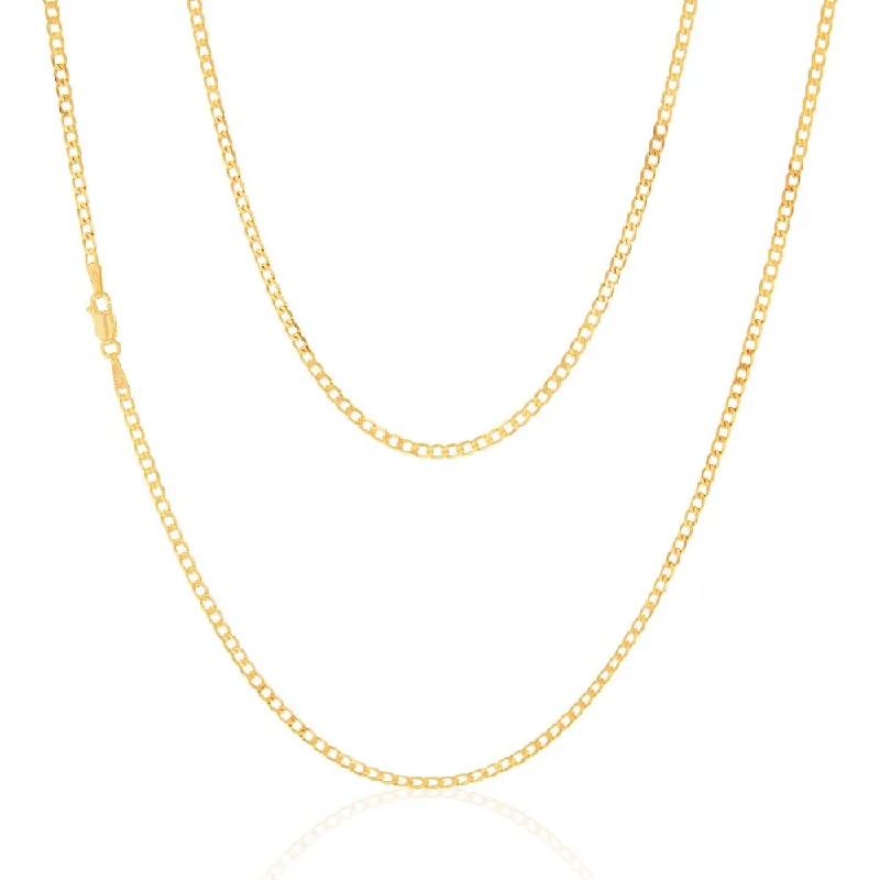 High-Quality Jewelry At A Fraction Of The Cost 9ct Yellow Solid Gold 60 Gauge Curb 55cm Chain