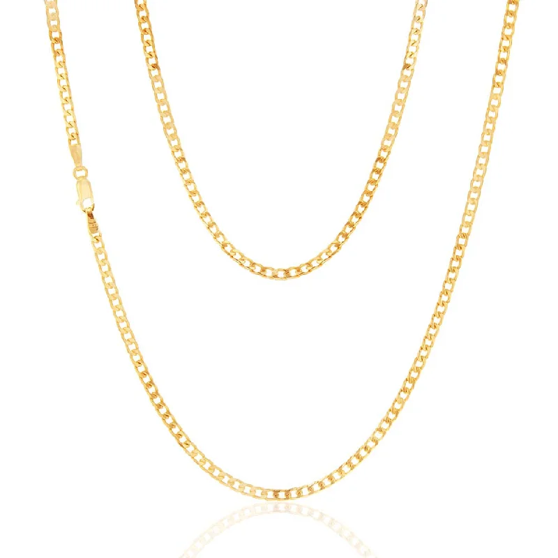 Grab Stylish Jewelry Before The Sale Ends 9ct Yellow Solid Gold 80 Gauge Curb 45cm Chain