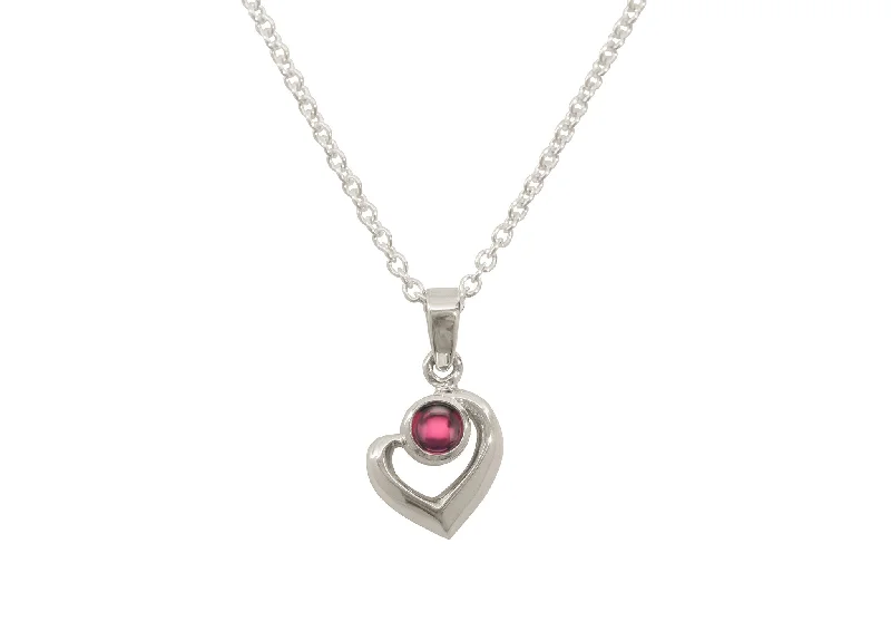 Affordable Gold-Plated Jewelry For Modern Fashion Abstract Heart Cabochon Gemstone Pendant, White Gold