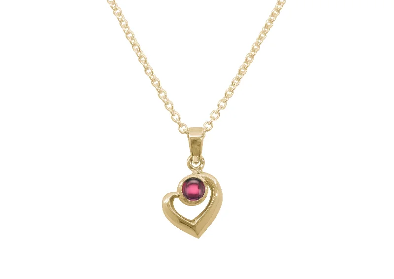 Affordable Glamour – Premium Jewelry For Less Abstract Heart Cabochon Gemstone Pendant, Yellow Gold