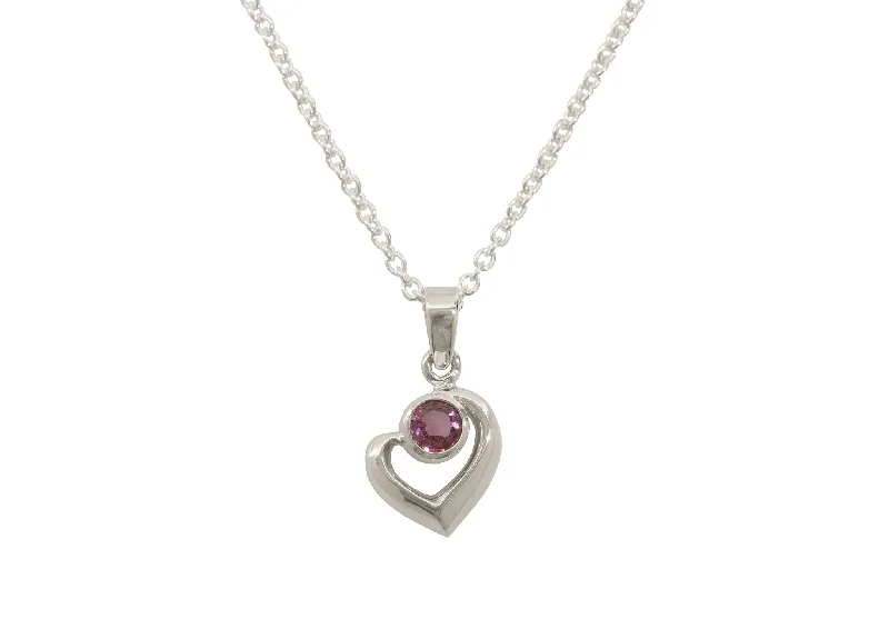 Elegant Jewelry Pieces At Unbelievable Prices Abstract Heart Gemstone Pendant, White Gold