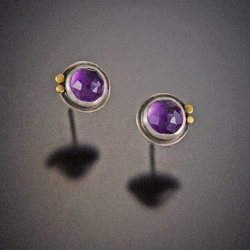 Premium Jewelry Now Available At Special Discounts Round Amethyst Stud Earrings