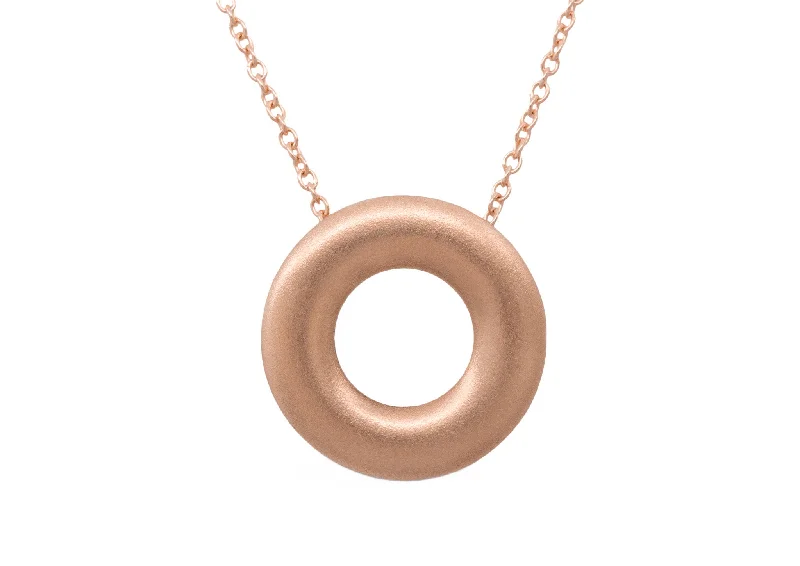 Fashion-Forward Geometric Jewelry For Contemporary Style Circle Pendant with Hidden Bales, Red Gold