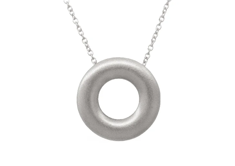Discounted Luxury Jewelry – Shine Without The Splurge Circle Pendant with Hidden Bales, Sterling Silver