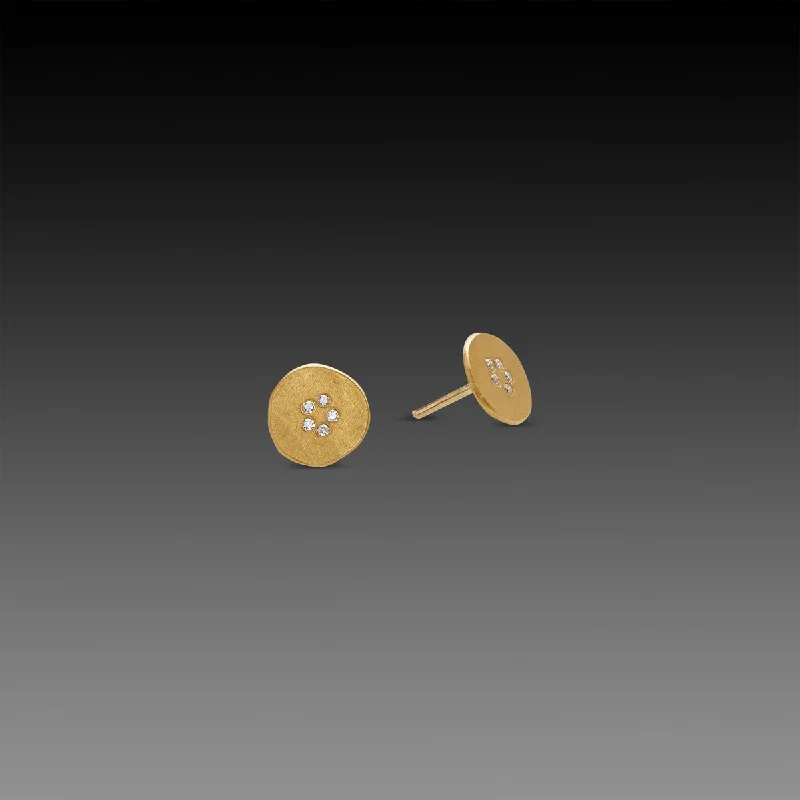 Luxury Jewelry At Unbeatable Discounts Diamond Disk Stud Earrings