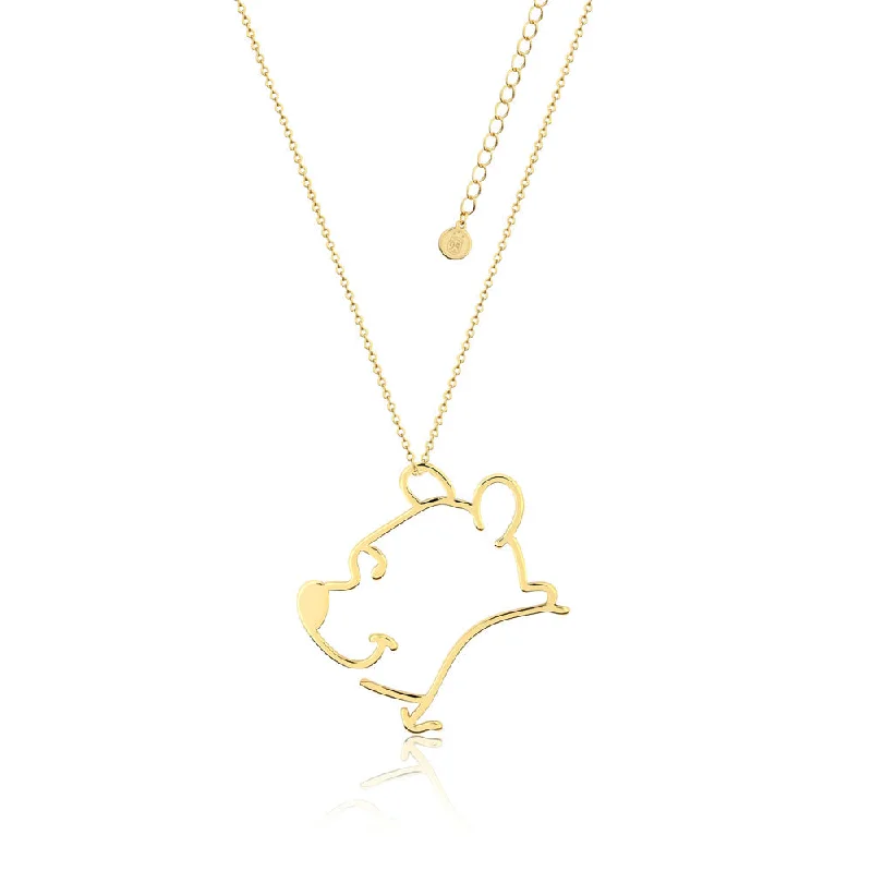 Limited-Time Offer On Elegant Jewelry Pieces Disney Gold Plated Winnie The Pooh Open 50mm Pendant with 60+7cm Chain