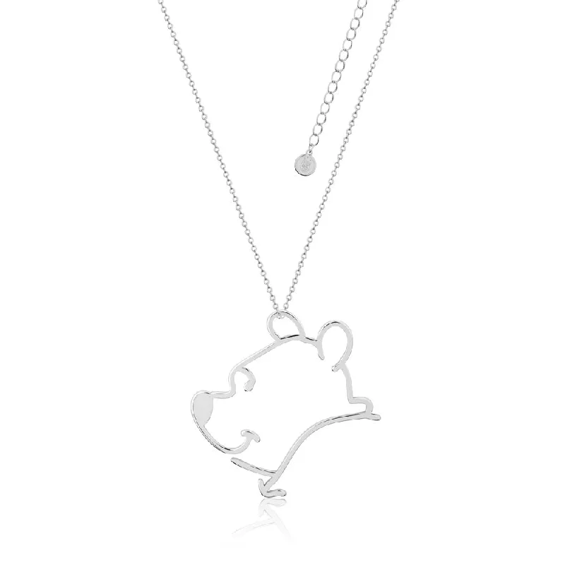 Limited-Stock Jewelry Sale – Once It's Gone, It's Gone Disney White Gold Plated Winnie The Pooh Open Pendant On 60+7cm Chain