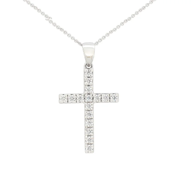 The Ultimate Jewelry Sale – Shop Premium Styles Flawless 9ct White Gold Cross Pendant (TW=1/4 carat)
