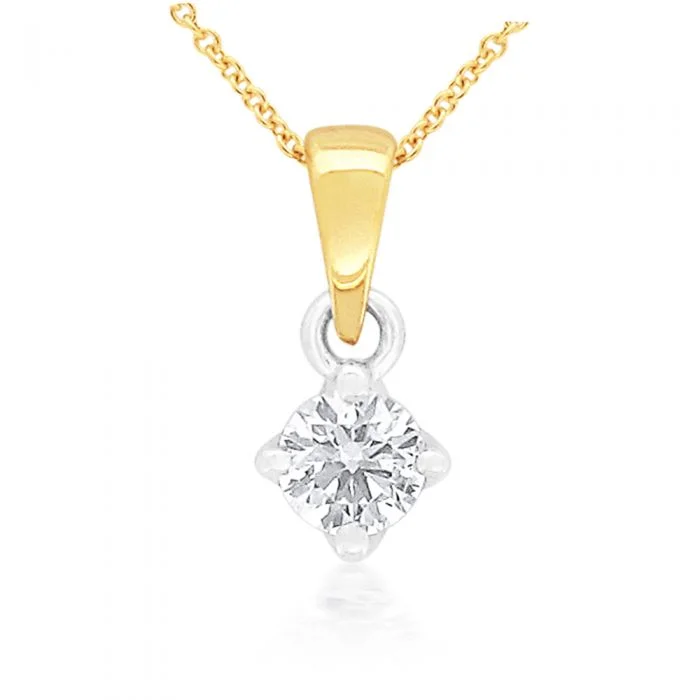 Must-Have Jewelry Pieces At Reduced Prices Flawless 9ct Yellow Gold Solitaire Pendant on a 45cm chain (15 Points)