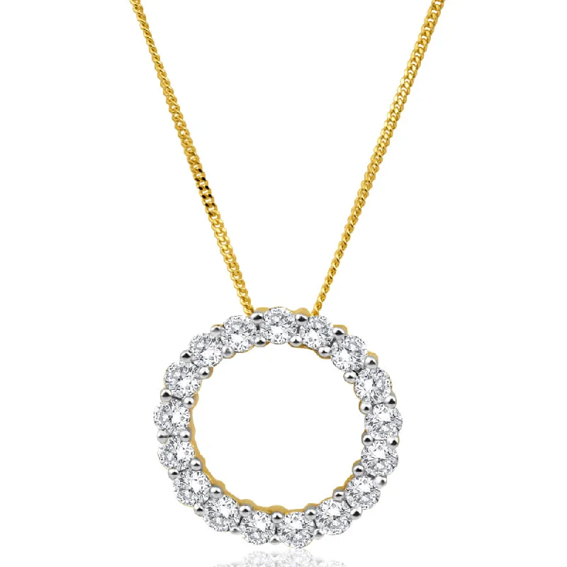 High-End Sparkle, Low-End Prices – Jewelry Sale Live Flawless Cut 9ct Yellow Gold Diamond Circle Of Life Pendant With Chain (TW=1/2 Carat)