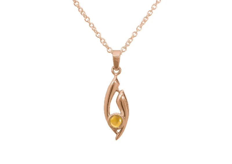Exclusive Online Jewelry Sale – Don't Wait Flowing Cabochon Gemstone Pendant, Red Gold