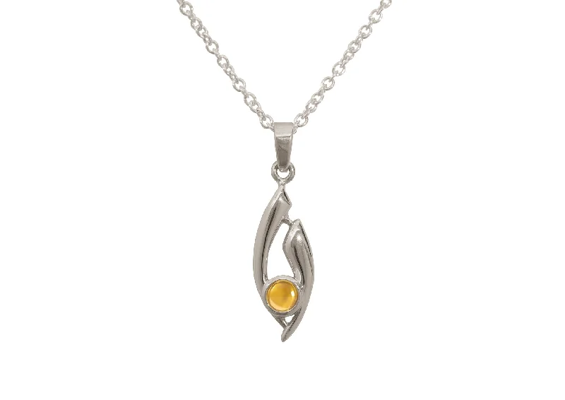 Stunning Statement Jewelry, Unbeatable Discounts Flowing Cabochon Gemstone Pendant, White Gold