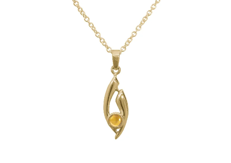 The Perfect Jewelry Piece At The Perfect Discount Flowing Cabochon Gemstone Pendant, Yellow Gold