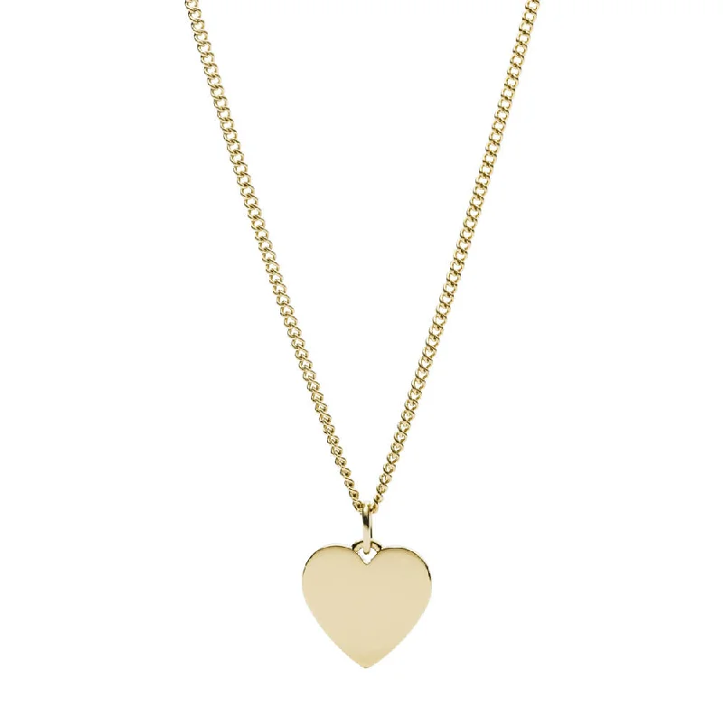 Premium Jewelry, Premium Discounts – Act Fast Fossil Yellow Gold Plated Stainless Steel Drew Heart Pendant with Chain