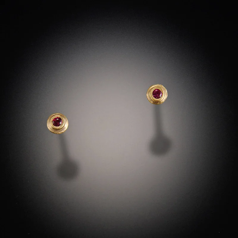 Unmissable Discounts On Timeless Jewelry Pieces Gold Dot Stud Earrings with Ruby