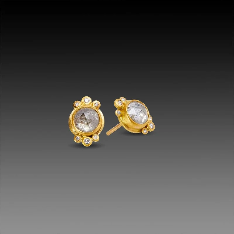 Special Offers On Handcrafted And Designer Jewelry Gray Diamond Stud Earrings