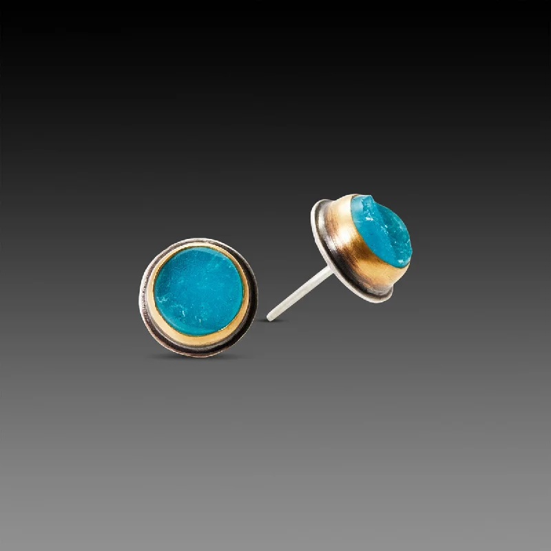 Fashion-Forward Geometric Jewelry For Contemporary Style Hemimorphite Druzy Stud Earrings