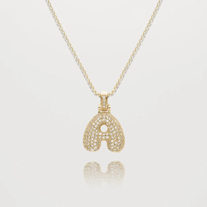 Unmissable Deals On Handmade Jewelry Collections ICY Bubble Letter Initial Necklace