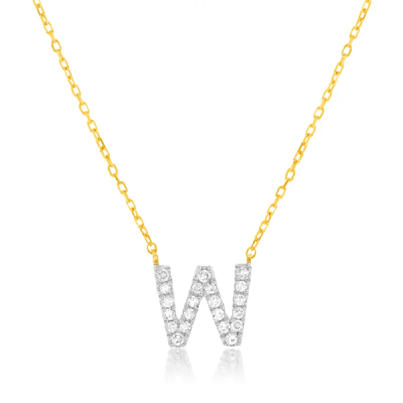 Dainty And Elegant Jewelry Now At Reduced Prices Luminesce Lab Diamond W Initial Pendant in 9ct Yellow Gold with Adjustable 45cm Chain