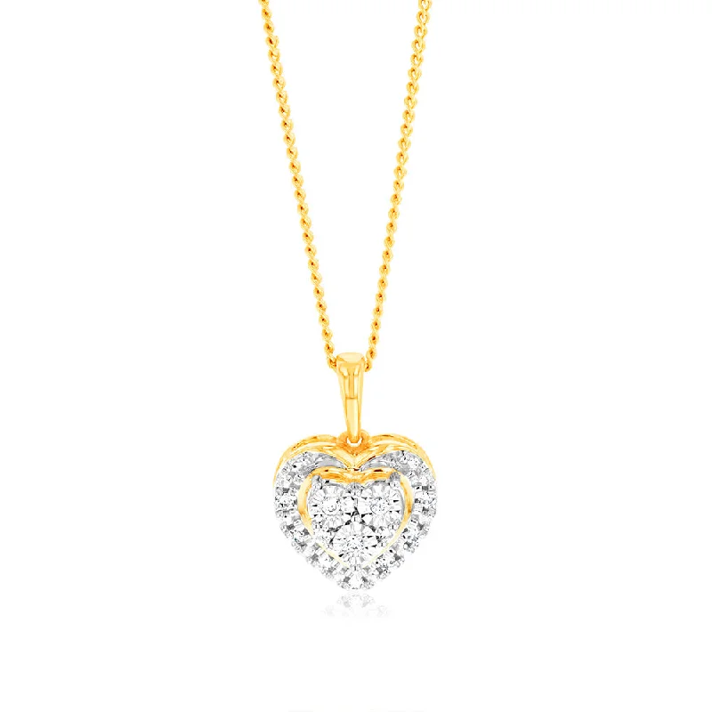 Shine Without Limits – Jewelry Sale Happening Now Luminesce Lab Grown Diamond Heart Pendant in 9ct Yellow Gold