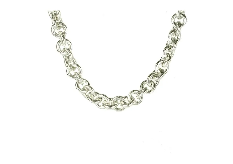 Grab Stylish Jewelry Before The Sale Ends Open Round Link Necklace, Pure Silver